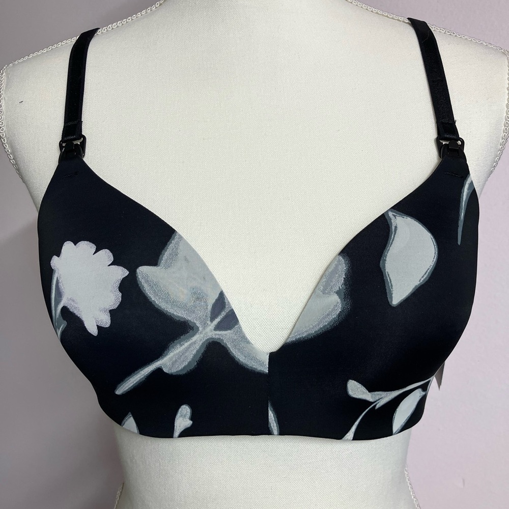 Auden Women’s Nursing Bra, Size 36B, Black/Lt. Gray, NWT